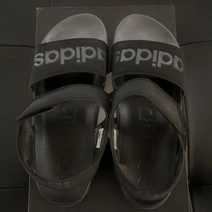 Adidas Sandals, Black and Grey size 10. Gently used